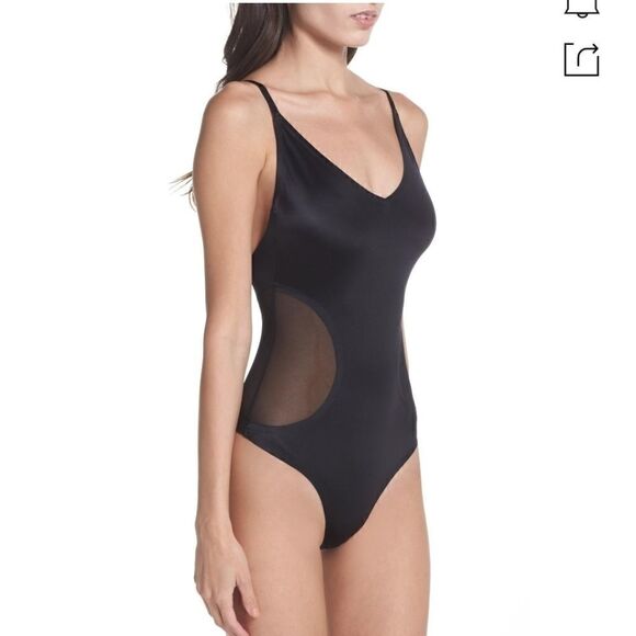 Sam Edelman Bonded Thong bodysuit in black - Picture 3 of 9